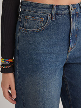 Debra 348 NORMAL BEL TİNT MAVİ BAGGY JEANS KADIN
