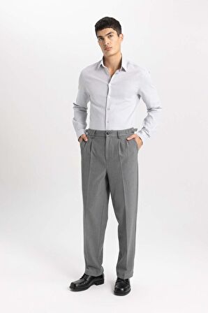 DeFacto Slim Fit Dar Kesim Polo Yaka Petek Dokulu Uzun Kollu Gömlek B6476AX24SPGR221