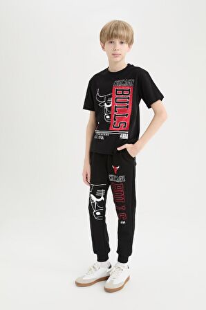 DeFacto Erkek Çocuk NBA Chicago Bulls Beli Paçası Lastikli Cepli Eşofman Altı D9557A825SPBK81