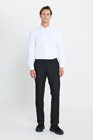 Slim Fit Dar Kesim Beli Gizli Lastikli Yan Cep Klasik Esnek Pantolon