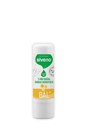 Siveno %100 Doğal Dudak Koruyucu Bal Bitkisel Lip Balm Dudak Kremi Nemlendirici Parlatıcı Onarıcı 6 gr