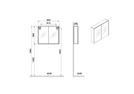 VitrA Basis 66902 Dolaplı Ayna, 80 cm