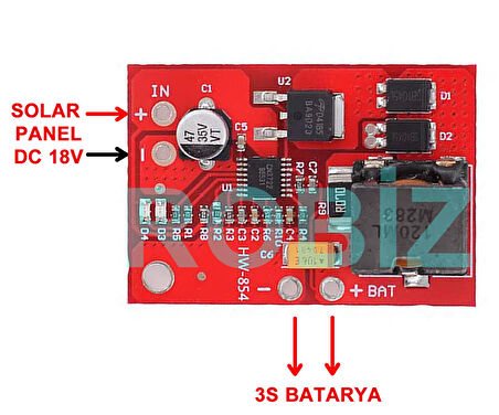 Mppt Solar Panel 12v Akü Şarj Kartı 13,5v 3a 3s Lipo Lion Pil