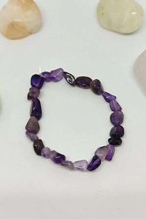 Sertifikalı Amorf Garnet Granat Lal Doğaltaş Bileklik