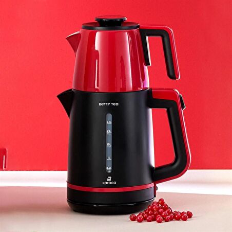 Karaca Berry Tea Xl 2in1 Çelik Demlikli Çay Makinesi Ve Kettle Cranberry