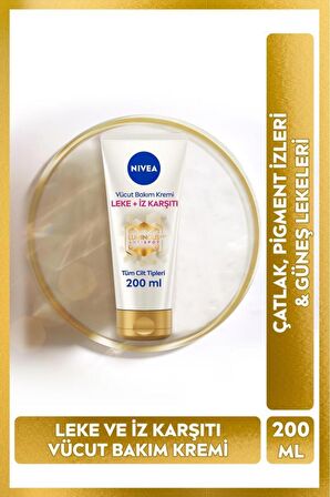 Nivea Luminous630 Leke Ve İz Karşıtı Vücut Bakım Kremi 200ml, Çatlak Ve Güneş Lekesi, 48 Saat Nemlendirici