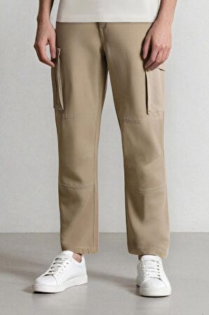 DeFacto Wide Leg Bol Rahat Kesim Kargo Cepli Geniş Paça Gabardin Pantolon E5810AX25SPBG540