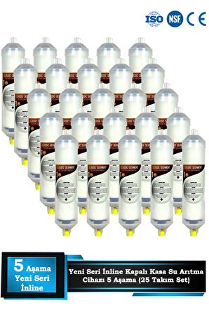 Kapalı Kasa Su Arıtma Cihazı Yeni Seri Inline 5 Aşamalı Toptan 25 Takım Filtre Bakım Seti