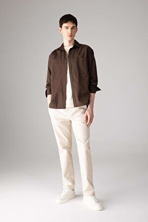 DeFacto Regular Fit Normal Kesim Gabardin Chino Kanvas Pantolon Yazlık Fermuar Cepli Düz Paça B2088AX24SPBG700