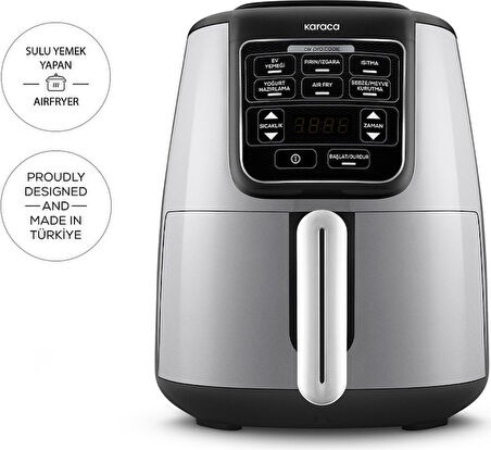 Karaca Air Pro Cook Xl 2 In 1 Konuşan Airfryer Cool Gray