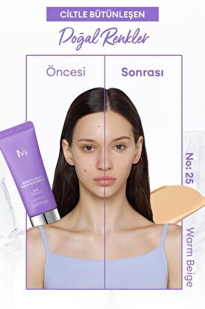 Yaşlanma Karşıtı Bakım ve Aydınlık Görünüm Sunan M Perfect Cover Serum BB Cream (No:25)