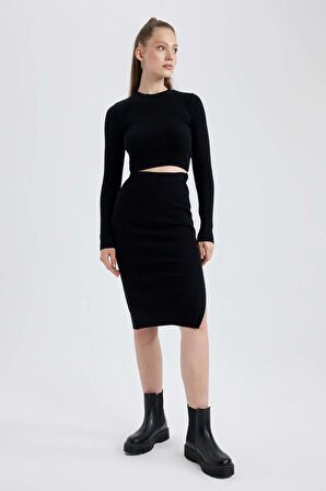 DeFacto Coool Slim Fit Bisiklet Yaka Kazak A2057AX23AUBK27