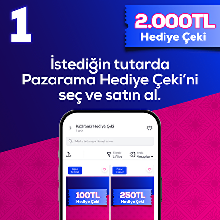 Pazarama Hediye Çeki 2000 TL
