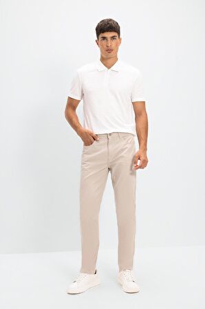 DeFacto Chino Kanvas Pantolon Slim Fit Dar Kesim Pamuklu Esnek Dar Paça C9441AX24AUBG170