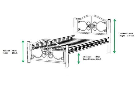 Stella Metal Karyola 100x200 ARM167