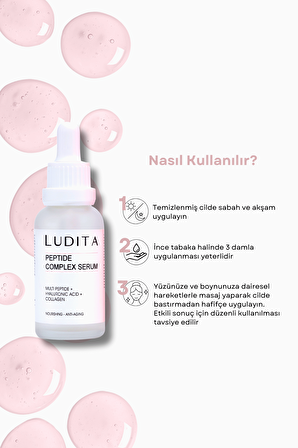 Ludita İnce Çizgi ve Kırışıklık Karşıtı, Yoğun Nemlendirici Peptit Kompleks Serum