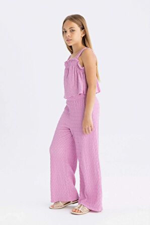 DeFacto Kız Çocuk Wide Leg Geniş Bol Paça Bürümcük Pantolon C5327A824SMPN451