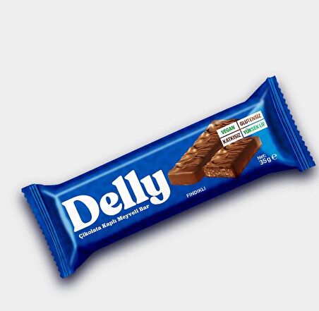 DELLY Çikolata Kaplı - Fındıklı Meyveli Bar 35g X 12 Adet