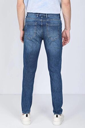 Erkek Mavi Straight Fit Jean Pantolon