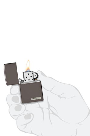 Zippo Çakmak Parlak Black ice Benzin Taş Hediyelik Set du10-150zl