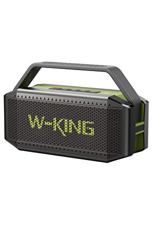 W-KING D9-1 Bluetooth Hoparlör 100W Boombox 40S Dinleme IPX6 Kablosuz Stereo TWS Ses Bombası Yeşil