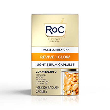 Roc Multi Correxion Revive Glow Night Serum Cildi Aydınlatıcı Kapsül Serum 30lu Kapsül