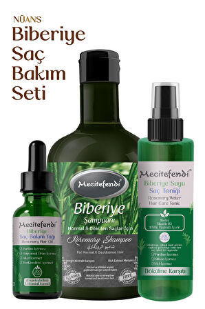  Biberiye Saç Bakım Seti Nüans - Biberiye Şampuan 400 ml + Biberiye Serumu 50 ml+ Biberiye Saç Toniği 150 ml 