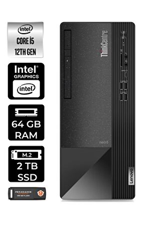 LENOVO ThinkCentre Neo 50T i5 12400 64GB RAM 2TB SSD W11PRO 11SE00BJTX MASAÜSTÜ PC & PER4 BELLEK