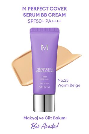 Yaşlanma Karşıtı Bakım ve Aydınlık Görünüm Sunan M Perfect Cover Serum BB Cream (No:25)