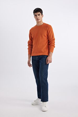 DeFacto Standart Fit Normal Kesim Bisiklet Yaka Basic Düz Triko Kazak A8458AX24SPOG343