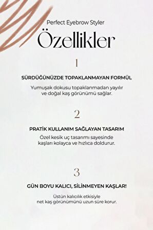 Uzun Süre Kalıcı Asansörlü Kaş Kalemi  Perfect Eyebrow Styler (Red Brown)