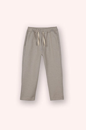 Erkek Çocuk Cepli Örme Pantolon Taş