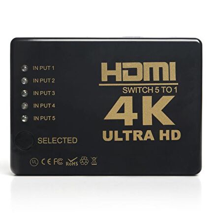 Dark DK-HD-SW4X1K 4 Giriş 1 Çıkış HDMI 4K Uzaktan Kumundalı HDMI Switch Seçici