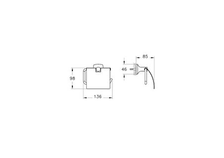 VitrA Base 400 A4412336 Tuvalet Kağıtlığı, Mat Siyah