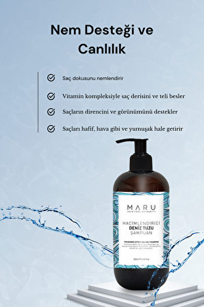 Maru Hacim Ve Dolgunluk Veren Deniz Tuzu Şampuanı 250 ml 8684091008118