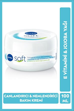 Nivea Soft Nemlendirici Bakım Kremi 100ml Ve Soft Bakım Kremi 75ml, El Yüz Vücut, E Vitamini, Jojoba Yağı