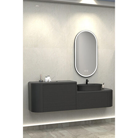SIESTA SINGLE 184 CM BANYO DOLABI  ANTRASİT - BOY DOLAP HARİÇ
