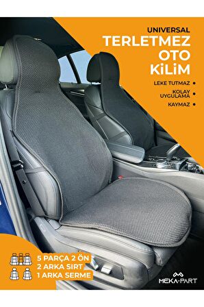 Meka Part Oto Koltuk Koruyucu Kılıf 5 Parça Universal Siyah 2+3 %100 Pamuk