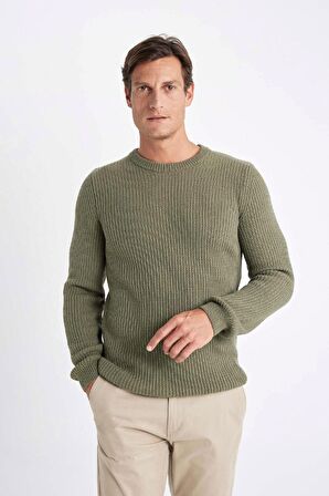 DeFacto Standart Fit Bisiklet Yaka Selanik Kumaş Kazak C8814AX24WNKH381