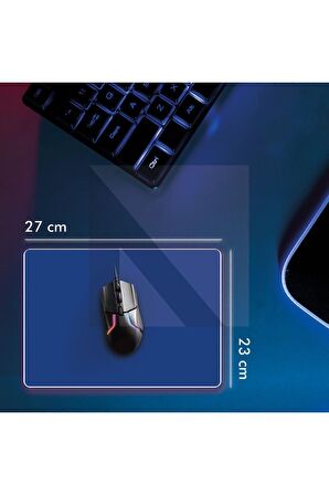 MP05 - 27x23 Medium Mavi Gaming Mousepad | Kaymaz Taban, Oyuncu Gamepad, Ev, Ofis, Oyun