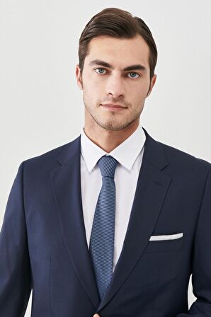 Erkek Lacivert Regular Fit Normal Kesim Mono Yaka Su Ve Leke Tutmayan Nano Takım Elbise