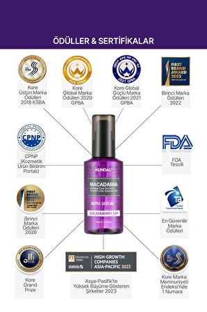 Parlaklık Sunan Besleyici Saç Serumu Kundal Macadamia Ultra Hair Serum 100ml (Blackberry Bay)