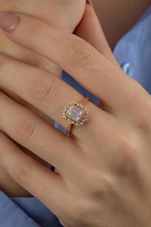 14 Ayar Altın Kraliçe Baget Yüzük Sarı