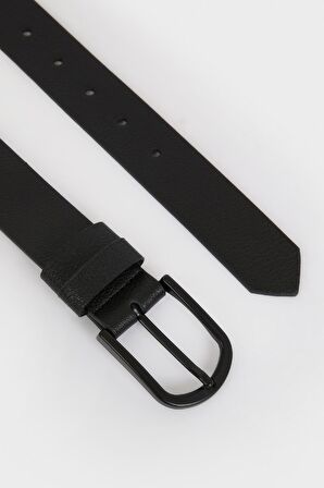 DeFacto Erkek Oval Toka Suni Deri Jean Kemeri Y6450AZNSBK23