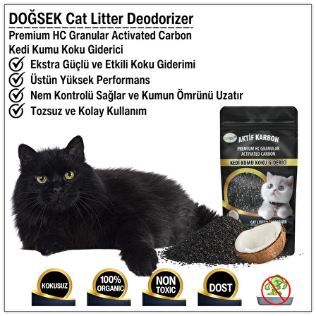 DOĞSEK Kedi Kumu Koku Giderici Premium HC Granular Activated Carbon 230 gr
