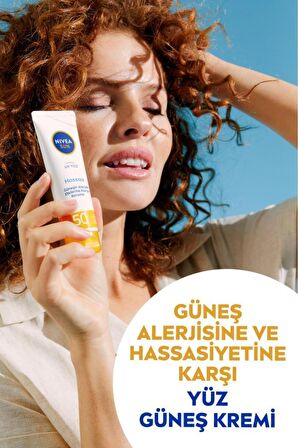 Nivea SUN Hassas Yüz Güneş Kremi 50ml, Hassas ve Alerjik Ciltler, SPF50 Yüksek Koruma, UVA UVB Koruması