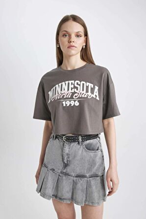 DeFacto Coool Oversize Fit Baskılı Kısa Kollu Tişört B7062AX24SMGR310