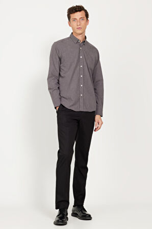 Slim Fit Dar Kesim Gizli Düğme Yaka Gömlek