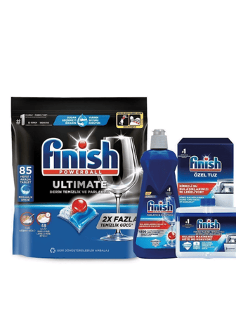 Finish Ultimate 85 Kapsül Bulaşık Makinesi Deterjanı Tableti & Temizlik Bakım Seti