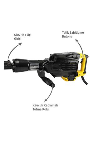 RTM2760 Elektropnömatik Sds Hex Kırıcı 1700 W 60 Jul